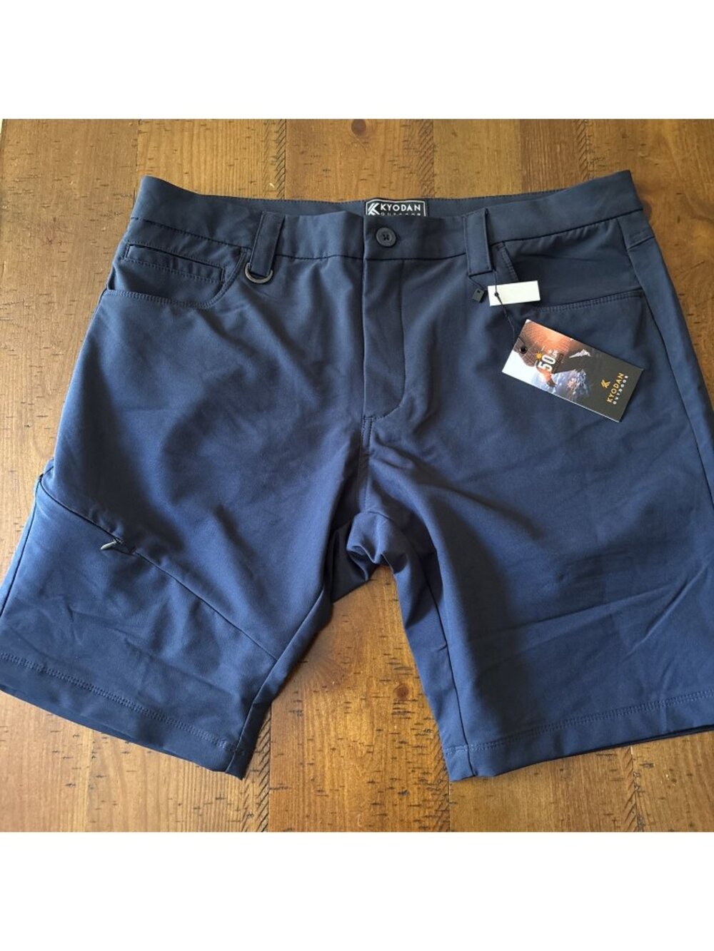 Kyodan Outdoors Navy Hiking Shorts Size 34 NWT Performance Material UPF 50